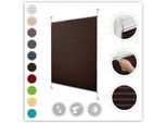 Plissee LICHTBLICK ORIGINAL "Klemmfix" Gr. 4, braun (braun, weiß), B:70cm H:130cm, Obermaterial: 100% Polyester, Plissees, Plissee, Faltenstore