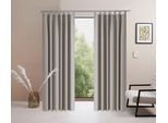 Vorhang OTTO HOME "Raja" Gr. 4, grau (taupe), B:140cm H:245cm, Polyester, Recyceltes Material, Gardinen, Vorhang, 2er-Set, Bestseller, einfarbig, modern, pflegeleichte Mikrofaser