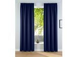 Verdunkelungsvorhang OTTO HOME "Solana, Gardinen mit Kräuselband, Vorhänge, Wohnzimmer, modern" Gr. 5, blau (dunkelblau), B:140cm H:265cm, Polyester, Gardinen, Verdunkelungsvorhang, 2er-Set Verdunklungsvorhang mit Thermofunktion, Bestseller, einfarbig