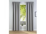 Verdunkelungsvorhang OTTO HOME "Solana, Gardinen mit Kräuselband, Vorhänge, Wohnzimmer, modern" Gr. 1, grau (hellgrau), B:140cm H:145cm, Polyester, Gardinen, Verdunkelungsvorhang, 2er-Set Verdunklungsvorhang mit Thermofunktion, Bestseller, einfarbig, Topseller