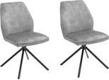 Esszimmerstuhl MCA FURNITURE "Ottawa", grau (grau, metall schwarz matt lackiert, grau), B:54cm H:89cm T:64cm, 100% Polyester, Stühle, Esszimmerstuhl, Vintage Veloursoptik mit Keder, Stuhl belastbar bis 120 Kg