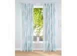 Gardine OTTO HOME "Dimona" Gr. 2, weiß (weiß, petrol), B:140cm H:175cm, Voile, Polyester, Gardinen, Gardine, 2er-Set, Bestseller, Polyester, Wellen