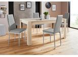 Essgruppe OTTO HOME "Lynn160/Brooke", grau (eichefarben, grau), Sitzmöbel-Sets, Essgruppe, Tisch mit 4 Stühlen