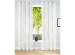 Gardine OTTO HOME "Dimona" Gr. 5, beige (creme, grün), B:140cm H:265cm, Voile, Polyester, Gardinen, Gardine, 2-er Set, transparent, Voile, Polyester, Wellen