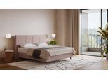 BRUNO Boxspringbett Prestige 140x200cm in Blush Rosa | 6 Farben & 4 Kopfteile wählbar | Luxus 27 cm Pulse-Latex-Matratze | Made in Germany