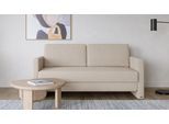 BRUNO Schlafsofa 140cm in Beige | Schmal | stabiles Massivholz & Boxspringkomfort