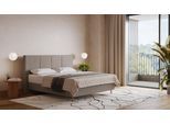 BRUNO Boxspringbett Prestige 180x200cm in Taupe Grau-Beige | 6 Farben & 4 Kopfteile wählbar | Luxus 27 cm Pulse-Latex-Matratze | Made in Germany