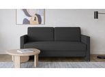 BRUNO Schlafsofa 160cm in Anthrazit | Schmal | stabiles Massivholz & Boxspringkomfort