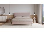 BRUNO Boxspringbett Prestige 160x200cm in Pink Blush Rosa | 6 Farben & 4 Kopfteile wählbar | Luxus 27 cm Pulse-Latex-Matratze | Made in Germany