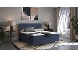 BRUNO Boxspringbett Premium 140x200cm in Blau | Matratzen-Härtegrad: Links H2 / Rechts H2 | mehrfach ausgezeichnet in Design & Qualität