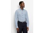 Businesshemd OLYMP "OLYMP Level Five 24/Seven, body fit, Modern Kent", Herren, Gr. 42, Normaler Arm, bleu, 64% Baumwolle, 27% Polyester, 9% Elasthan, Hemden