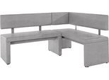 Eckbank OTTO HOME "Charissa", grau (hellgrau (arizona 4411)), B:170cm H:90cm T:140cm, Holzwerkstoff, Massivholz, Sitzbänke, Eckbank, in 3 Größen, verschiedene Qualitäten