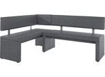 Eckbank OTTO HOME "Charissa", grau (dunkelgrau (fantasy 8201)), B:190cm H:90cm T:140cm, Holzwerkstoff, Massivholz, Sitzbänke, Eckbank, in 3 Größen, verschiedene Qualitäten