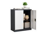 Aktenschrank VCM "Büroschrank Stahlschrank abschließbar Malivo 2fach", weiß (anthrazit, weiß), B:80cm T:40cm, Obermaterial: 100% Metall MT., Schränke, Aktenschrank