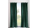 Vorhang OTTO HOME "Velvet Uni" Gr. 3, grün (dunkelgrün), B:140cm H:225cm, Polyester, Polyester, Gardinen, Vorhang, Blickdichter Samt, 2-er Set, edel, Gardine, multifunktional