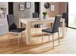 Essgruppe OTTO HOME "Lynn160/Brooke", schwarz (eichefarben, schwarz), Sitzmöbel-Sets, Essgruppe, Tisch mit 4 Stühlen