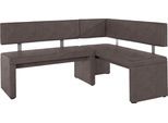 Eckbank OTTO HOME "Charissa", braun (dunkelbraun (arizona 4412)), B:170cm H:90cm T:140cm, Holzwerkstoff, Massivholz, Sitzbänke, Eckbank, in 3 Größen, verschiedene Qualitäten