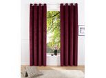 Vorhang OTTO HOME "Velvet Uni" Gr. 3, rot, B:140cm H:225cm, Polyester, Polyester, Gardinen, Vorhang, Blickdichter Samt, 2-er Set, edel, Gardine, multifunktional