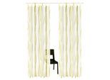 Gardine OTTO HOME "DIMONA" Gr. 2, beige (creme, grün), B:140cm H:175cm, Voile, Polyester, Gardinen, Gardine, 2-er Set, Voile, Polyester, Wellen, Topseller