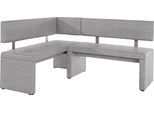 Eckbank OTTO HOME "Charissa", grau (hellgrau (arizona 4411)), B:170cm H:90cm T:140cm, Holzwerkstoff, Massivholz, Sitzbänke, Eckbank, in 3 Größen, verschiedene Qualitäten