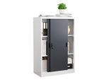 Aktenschrank VCM "Büroschrank Stahlschrank abschließbar Malivo 3fach", schwarz (weiß, anthrazit), B:80cm T:40cm, Obermaterial: 100% Metall MT., Schränke, Aktenschrank