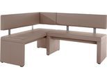 Eckbank OTTO HOME "Charissa", braun (schlamm), B:170cm H:90cm T:140cm, Holzwerkstoff, Massivholz, Sitzbänke, Eckbank, in 3 Größen, verschiedene Qualitäten
