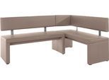 Eckbank OTTO HOME "Charissa", braun (schlamm), B:190cm H:90cm T:140cm, Holzwerkstoff, Massivholz, Sitzbänke, Eckbank, in 3 Größen, verschiedene Qualitäten
