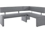 Eckbank OTTO HOME "Charissa", grau (grau (fantasy 8202)), B:210cm H:90cm T:140cm, Holzwerkstoff, Massivholz, Sitzbänke, Eckbank, in 3 Größen, verschiedene Qualitäten