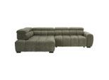 Welnova Ecksofa, Olivgrün, Kunststoff, 4-Sitzer, Ottomane links, L-Form, 297x205 cm, Rücken echt, elektrischer Sitzvorzug, Wohnzimmer, Sofas & Couches, Wohnlandschaften, Ecksofas