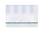 Sigel Papier-Schreibunterlage, Uhr, blau, ca. A2, Kalender 2026/2027/2028, DE/EN/FR/NL, 30 Blatt