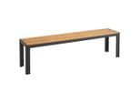 Ambia Garden Gartenbank , Anthrazit, Naturfarben , Metall, Kunststoff , 162x42x35 cm , abwischbar , Gartenmöbel, Gartenbänke