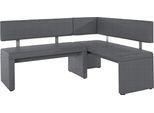 Eckbank OTTO HOME "Charissa", grau (dunkelgrau (fantasy 8201)), B:170cm H:90cm T:140cm, Holzwerkstoff, Massivholz, Sitzbänke, Eckbank, in 3 Größen, verschiedene Qualitäten