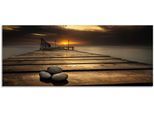 Glasbild ARTLAND "Sonnenaufgang am Schwarzen Meer", braun (farbe bild(er): braun), B:125cm H:50cm, Bilder, in verschiedenen Größen