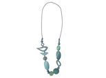 Lange Kette "Birds", Damen, Gr. onesize, Holz, blau, COLLEZIONE ALESSANDRO, Basic, Halsketten, aus Holzperlen in verschiedenen Farben und Formen