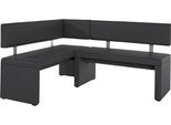 Eckbank OTTO HOME "Charissa", schwarz, B:170cm H:90cm T:140cm, Holzwerkstoff, Massivholz, Sitzbänke, Eckbank, in 3 Größen, verschiedene Qualitäten
