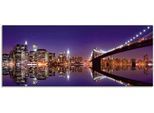 Glasbild ARTLAND "New York Skyline", lila (farbe bild(er): lila), B:125cm H:50cm, Bilder, in verschiedenen Größen
