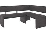 Eckbank OTTO HOME "Charissa", schwarz (schwarz (arizona 4420)), B:170cm H:90cm T:140cm, Holzwerkstoff, Massivholz, Sitzbänke, Eckbank, in 3 Größen, verschiedene Qualitäten