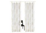 Gardine OTTO HOME "DIMONA" Gr. 1, grau (weiß, taupe), B:140cm H:145cm, Voile, Polyester, Gardinen, Gardine, 2-er Set, Voile, Polyester, Wellen