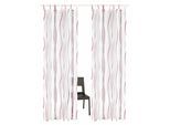 Gardine OTTO HOME "DIMONA" Gr. 1, weiß (weiß, beere), B:140cm H:145cm, Voile, Polyester, Gardinen, Gardine, 2-er Set, Voile, Polyester, Wellen