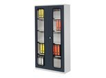 Kappes Systemschrank Serie 400 RAL 7035/7016 Sichtfenstertüren 4 Fachböden (1250.01.5024)