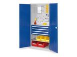 Kappes Schubladenschrank RasterPlan RAL 7035/5010 Mod. 23 Tür innen Schlitzplatten (1460.03.4016)