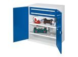 Kappes Schwerlastbeistellschrank Mod. 63 RAL 7035/5010 Doppelwandtüren mit Ausstattung (1471.04.2016)