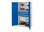 Kappes Schwerlastschrank OMT Mod. 46 RAL 7035/5010 Türen innen Schlitzplatten (1462.15.4016)