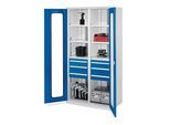 Kappes Schwerlastschrank MMT Mod. 55 RAL 7035/5010 Sichtfenstertüren (1463.10.5016)