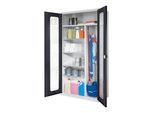 Kappes Putzmittelschrank ErgoPlus RAL 7035/7016 Sichtfenstertüren 4 Fachböden (1251.02.5024)