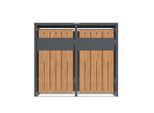 Westmann Mülltonnenbox Varius 2 2 x 240L Anthrazit & Holzoptik 80x132x116cm
