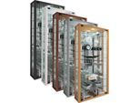 VCM Glasvitrine hängend Vitrine Glas mit ESG-Sicherheitsglas Maße ca. H. 115 xx B. 59 x T. 18 cm Hängevitrine Glas Modern und platzsparend Glas Vitrinenschrank - Vitrosa Maxi Spiegel