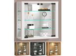 VCM Glasvitrine hängend Vitrine Glas mit ESG-Sicherheitsglas Maße: H. 40 x B. 43 x T. 18 cm Hängevitrine Glas Modern und platzsparend Glas Vitrinenschrank - Vitrosa S