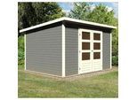 Gartenhaus KARIBU "Stockach 5", grau (terragrau), ohne Fußboden, ohne Dacheindeckung, Holzwerkstoff, Gartenhäuser, Gartenhaus, naturbelassen oder terragrau