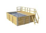 Rechteckpool WEKA "595 Gr. 1 mit Sonnendeck und Technikraum", braun, B:309cm H:116cm L:416cm, Schwimmbecken, BxLxH: 309x416x116 cm